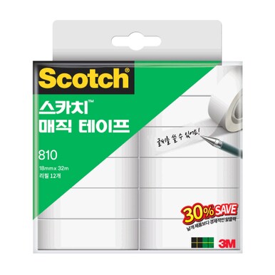 3M 스카치 매직 테이프 리필 810R-12 (18x32) 세이빙 팩