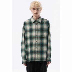 Green Oversized Fit Ombre Check Shirt_CWSAW24124GRX