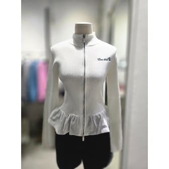 에고이스트 [여주점] 밑단 우븐 러플 집업니트 ES1JK200