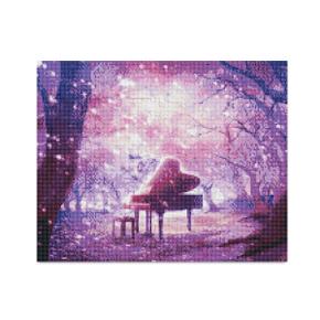 아트박스/아디코 DIY LED 보석십자수 - 핑크숲과 피아노 LB72 (40x50)