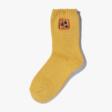 샌프란시스코마켓 [KAPITAL]캐피탈  양말/56 YARNS COOKIE EMBROIDERY SOCKS YELLOW/KAD1M80001A31