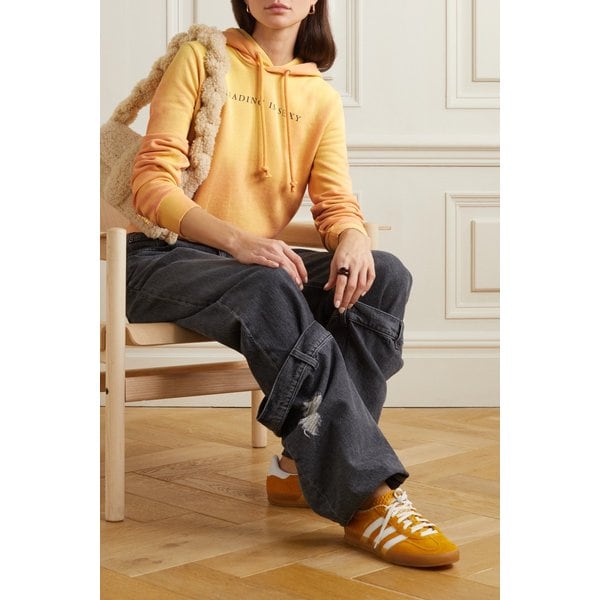 프린트 히트 반응  코튼 저지 후드 티셔츠 1647597286239002