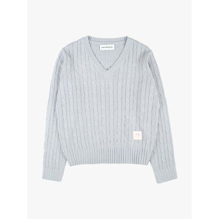 핑크파인애플 CLASSY V-NECK KNIT_GREY