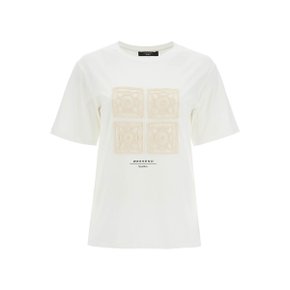 [위켄드 막스마라] Short Sleeves T-Shirts BARBANO BIANCO+RICAMO