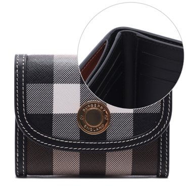 버버리 24SS 여성 체크 플랩 반지갑 (8072669 DARK BIRCH BROWN 24S)