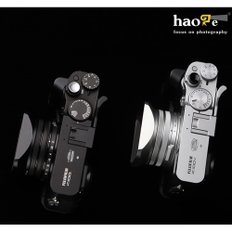 Haoge LH-X200B 49mm X100V X100F X100T X100S X70 스퀘어 메탈 렌즈 후드 어댑터 링 메탈 캡