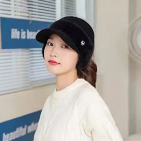 여성 귀덮개 귀돌이 방한 니트 모자