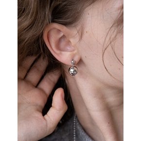 Silver ball drop earring (2size)