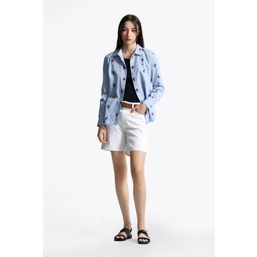 타미힐피거 T22F3WSH095WT1 플라워 자수 보일 셔츠