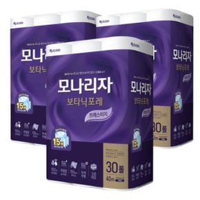 모나리자 보타닉포레 프레스티지 3겹 40M 30롤 3개 총90롤