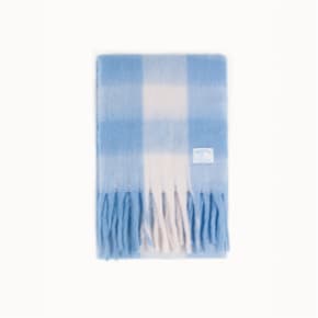 FAIRY COTTON CHECK MUFFLER [COZY BLUE] - FAIRY 코튼 체크 머플러 (M003CB)