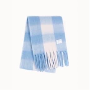 FAIRY COTTON CHECK MUFFLER [COZY BLUE] - FAIRY 코튼 체크 머플러 (M003CB)