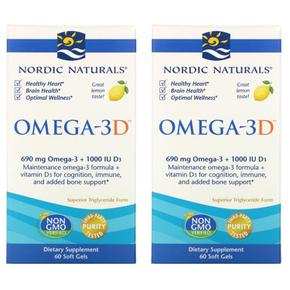 [해외직구] Nordic Naturals 노르딕내추럴 오메가3D 레몬맛 690mg 60소프트겔 2팩