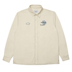 SUN LOGO LONG SLEEVE SHIRT BEIGE - 썬로고 셔츠