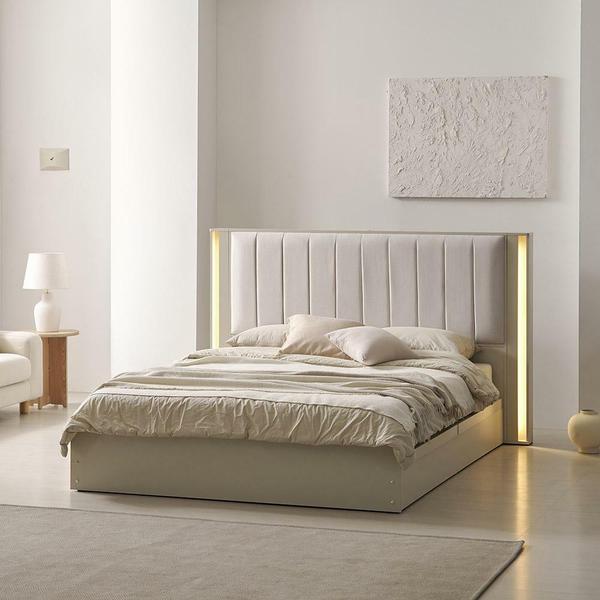 루미너스 패브릭 평상형 호텔식 침대프레임 LK(라지킹) + 사이드패널1EA