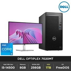 옵티플렉스 7020MT+U3223QE 모니터 패키지 i5-14500 8GB 256GB 1TB FD 14세대 데스크탑