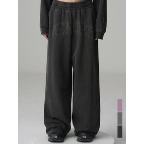 Felt 3D Pigment Wide Pants -  3COL