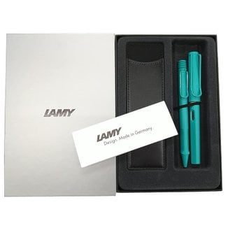  LAMY 라미- 만년필 EF 유성 볼펜 세트 아쿠아마린 레더 펜 케이스 포함 선물