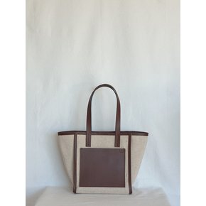 Daily Tote Bag (Leather & Canvas) /Brown