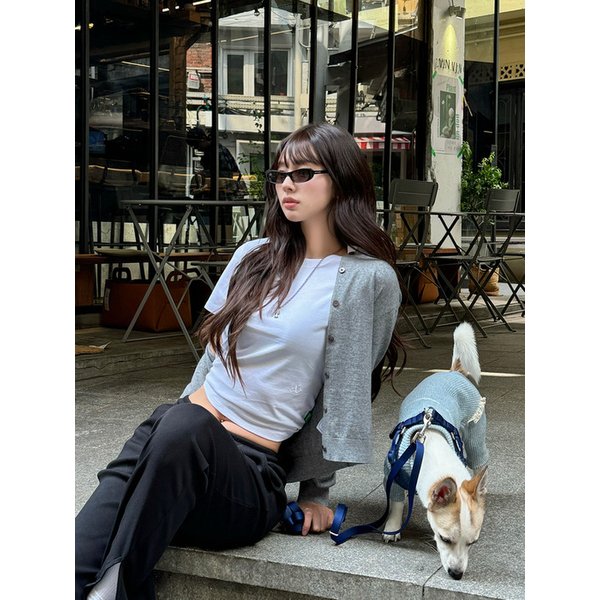 비비 슈퍼 싱글 크루넥 반팔 티셔츠 (White)