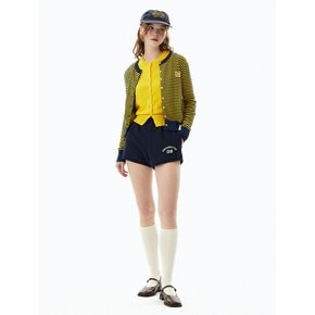 Washable Stripe Cotton Cardigan (Navy)