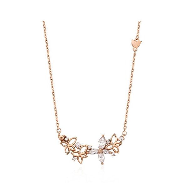 플로럴 파티 실버핑크 목걸이 TNSSVP11876S