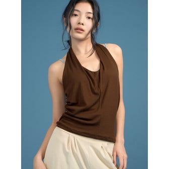 디야니 Drape Halter Top (Brick Brown)