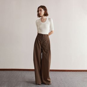 YY_High waist casual drape pants_2color