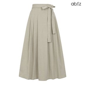 핀턱 리본끈 포인트 백밴딩 스커트 (AFZ5MS35A)