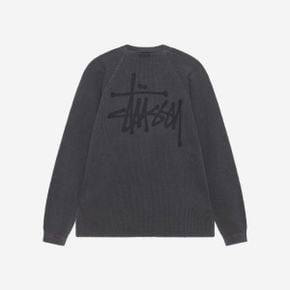 스투시 래글런 써멀 롱슬리브 크루 워시드 블랙 Stussy Raglan Thermal LS Crew Washed Black