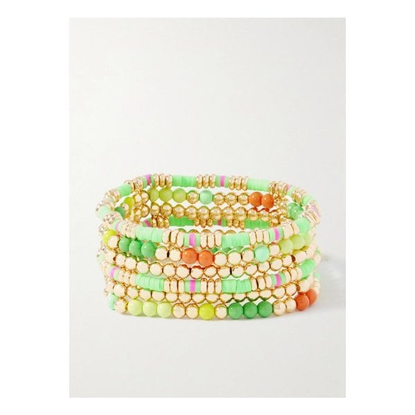 록산느 애슐린 컬러 테라피 골드톤 에나멜 브레이슬릿 6p 세트 그린 1647597360412589