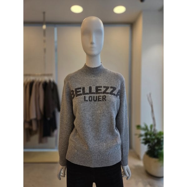 [여주점] [더 아이잗] 여성 하이넥 레터링 풀오버 니트 (IRBM1PO851)