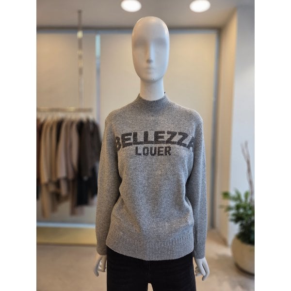 [여주점] [더 아이잗] 여성 하이넥 레터링 풀오버 니트 (IRBM1PO851)