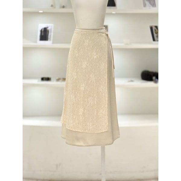 [여주점] 여성 레이어드 레이스 롱 스커트 (L262PSD033)