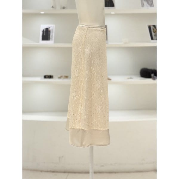 [여주점] 여성 레이어드 레이스 롱 스커트 (L262PSD033)