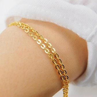  [가앤] 24k순금 두줄 체인팔찌 7.50g