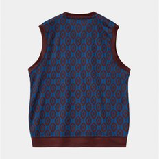 FIELD VEST WALL PAPER BURGUNDY BLUE