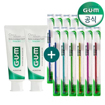 SUNSTAR GUM GUM 세트 돔트림 강한모 칫솔 407 12개 + 덴탈페이스트S 치약 130g 2개 (13%할인)