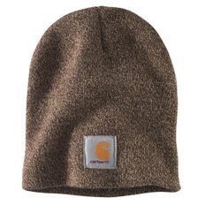 칼하트숏비니 Carhartt A205 Acrylic Beanie Cap dark brown sandstone