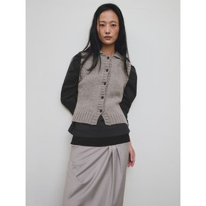 LAMBSWOOL KNIT VEST [MOCHA]