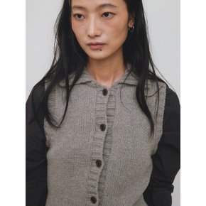 LAMBSWOOL KNIT VEST [MOCHA]