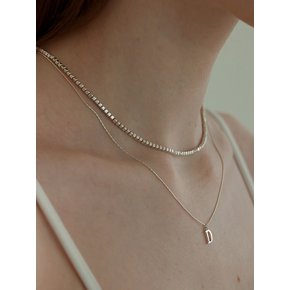 silver initial necklace