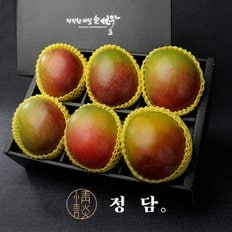 [명절 후 배송][SSG정담][과일愛]프리미엄 애플망고 선물세트 (6과 - 2.4kg) / 보자기포장