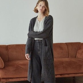 DIA KNIT LONG CARDIGAN_CHARCOAL