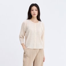 데이지 엠브로이더리 소매 폴딩 가디건_PPCDM025014