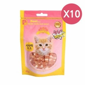 고양이 치즈 사시미 40g 10P 간식 반려묘 영양 트릿 (W91A967)