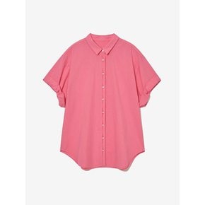 COTTON SLEEVE ROLL-UP SHIRT_PINK