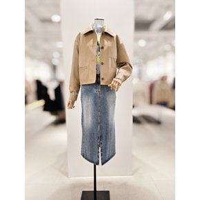 [파주점] 페이크 레더 윙 칼라넥 자켓 CR3A3LT021