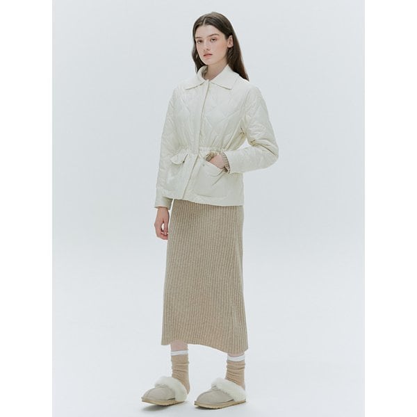 (5차 리오더) CASHMERE COLLAR LIGHT DOWN JACKET [IVORY][BLACK]