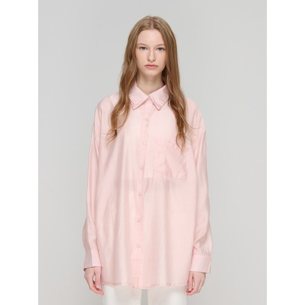 링클프리 오버 셔츠 (핑크)